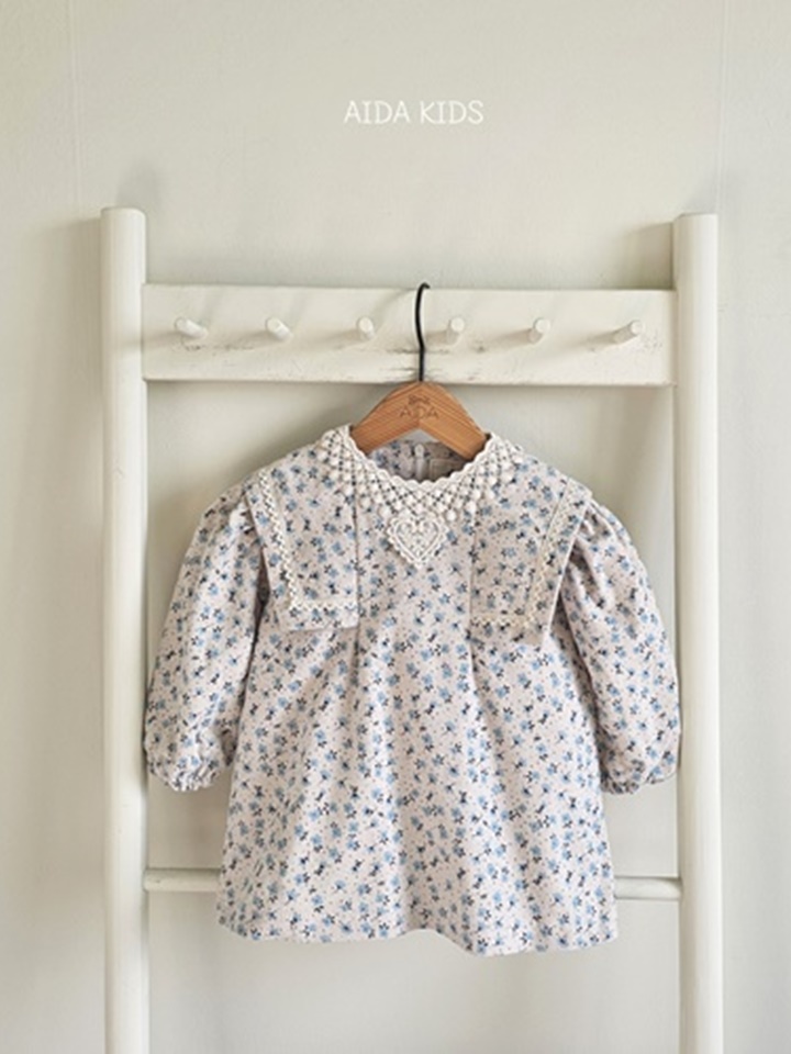 Blue Pansy Flower One-Piece