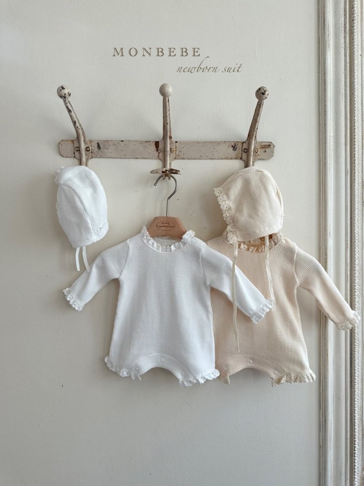 Waffle Body Suit Bonnet Set