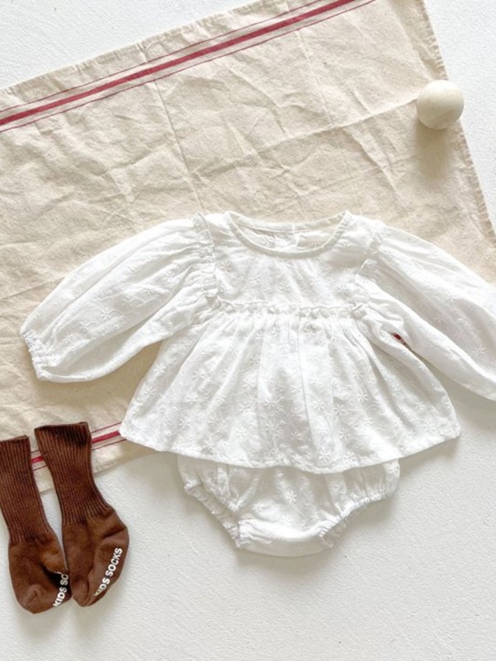Embroider Bloomers Top Bottom Set