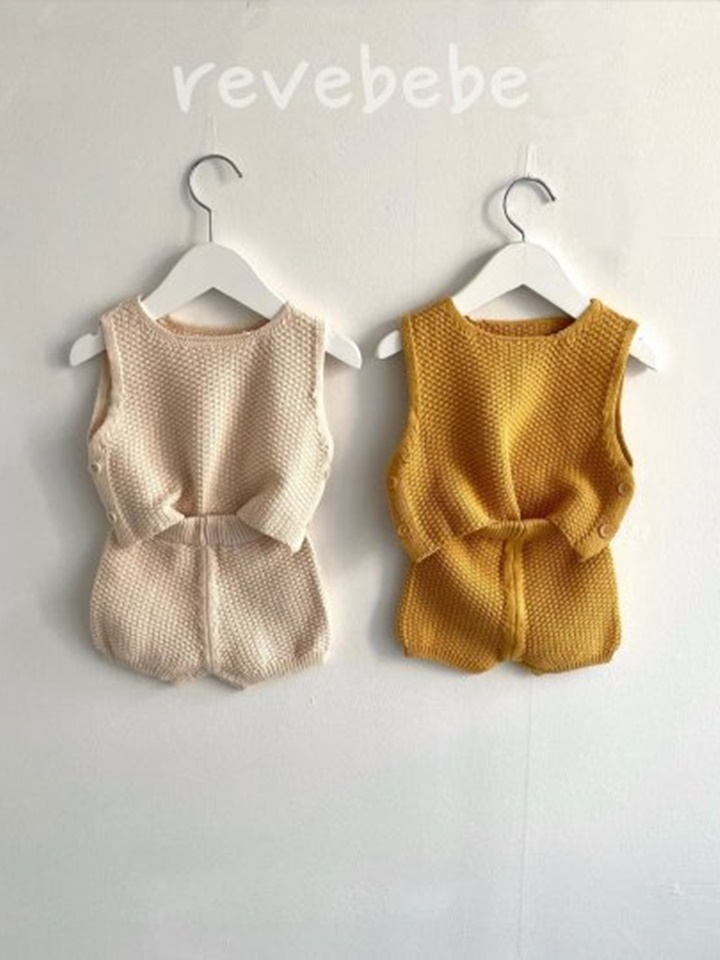 Button Vest Top Bottom Set
