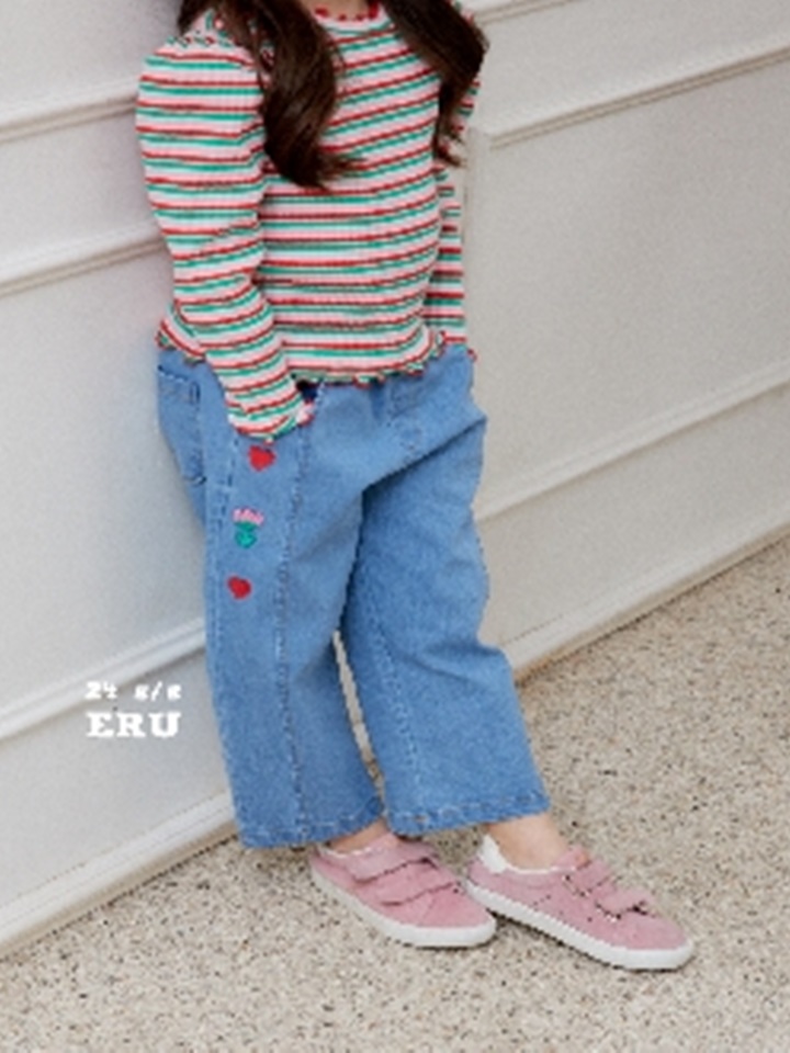 Denim Span Heart Pants