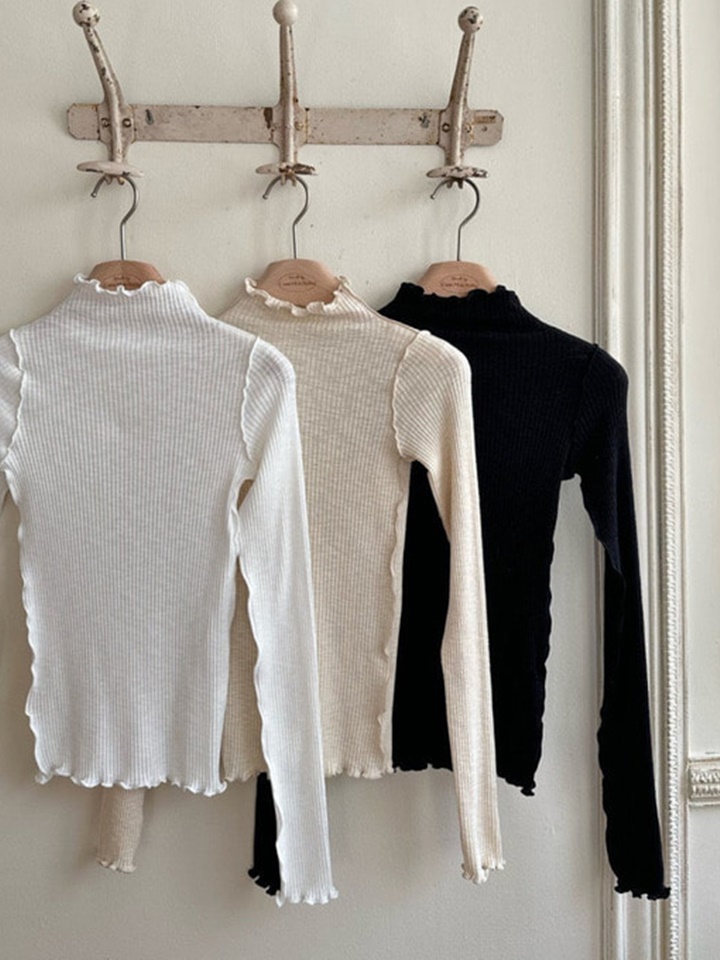 Adult Wave Rib Turtleneck Tee