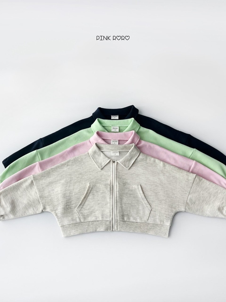 Love Collar Crop Zip Up