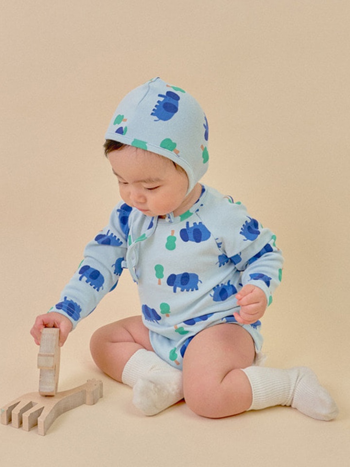 Elephant Body Suit Bonnet Set