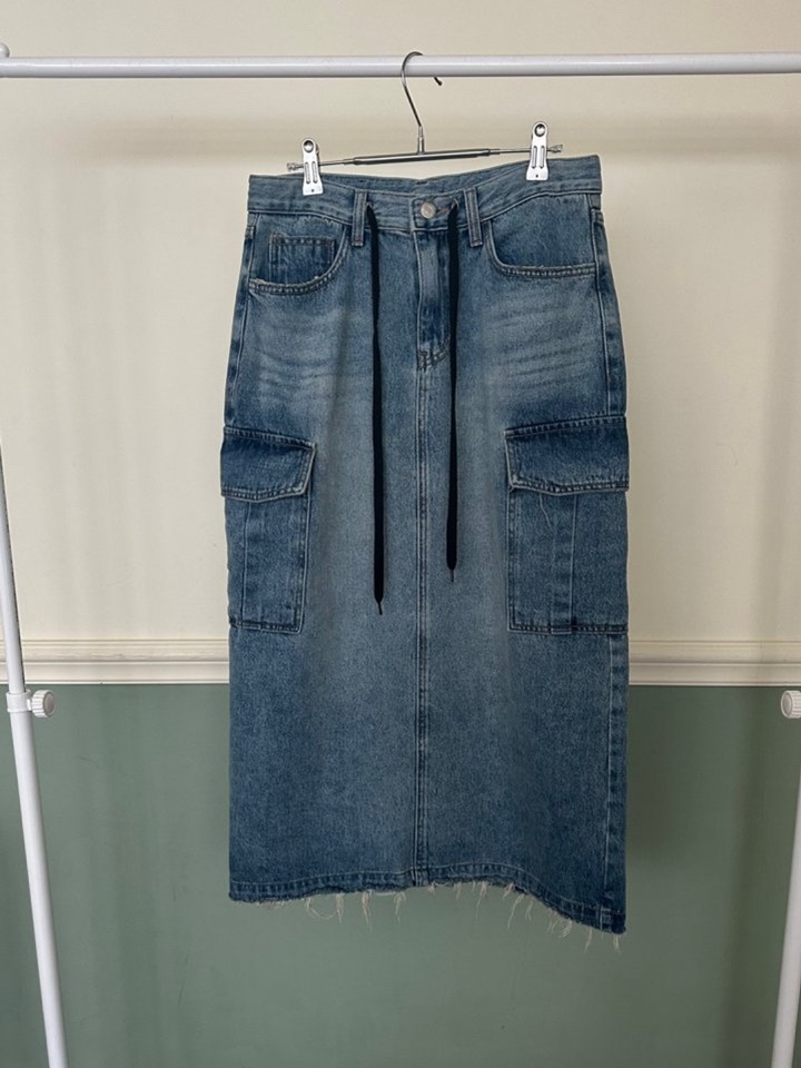 Slit Denim Skirt