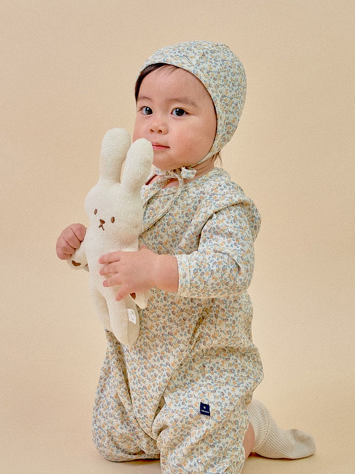 Flower Rib Body Suit Bonnet Set