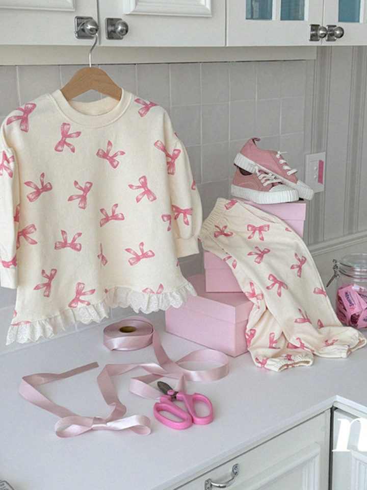 Frill Ribbon Top Bottom Set