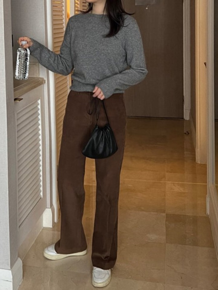 Corduroy Semi Wide Pants