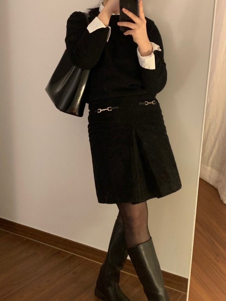 Corduroy Slit Skirt