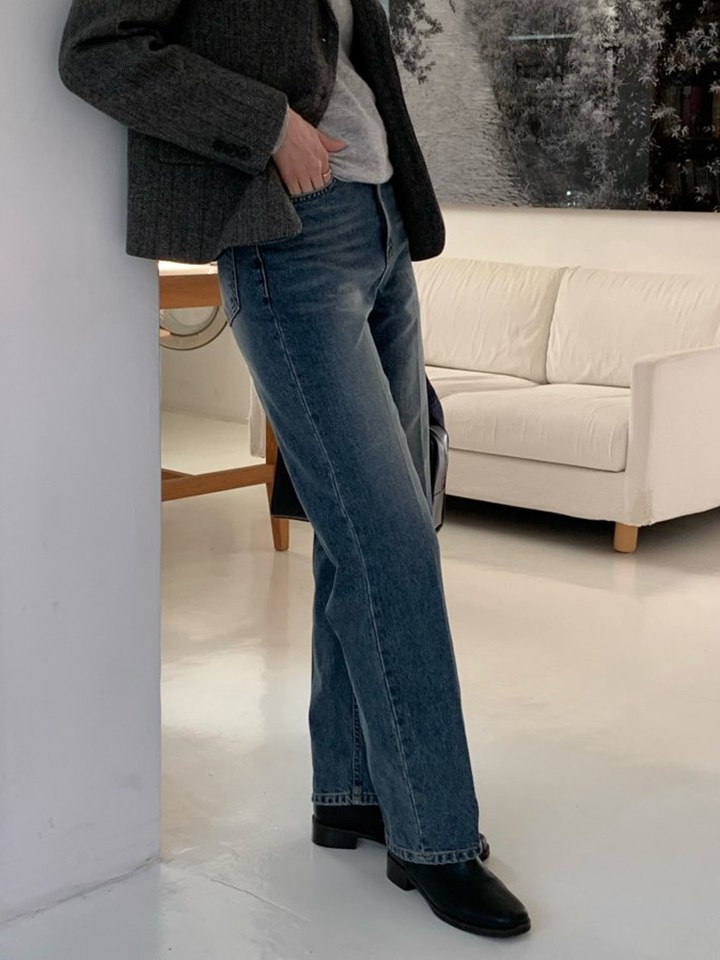 Classic French Wide Denim Pants