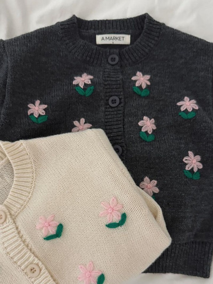 Solid Flower Cardigan