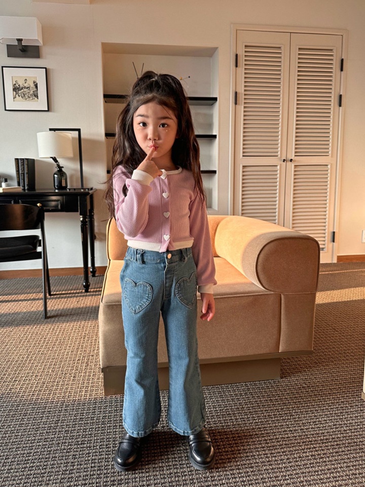 Heart Denim Boots Cut Pants