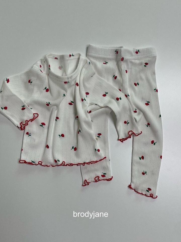 Tulip Frill Long Sleeves Top Bottom Set
