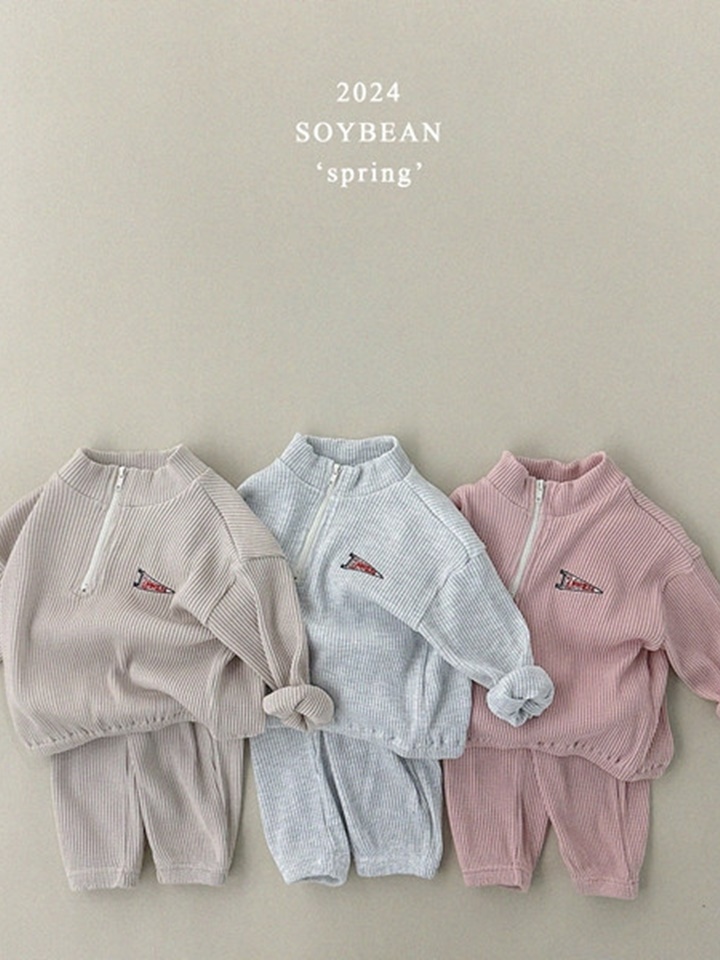 Loose Fit Half Waffle Top Bottom Set
