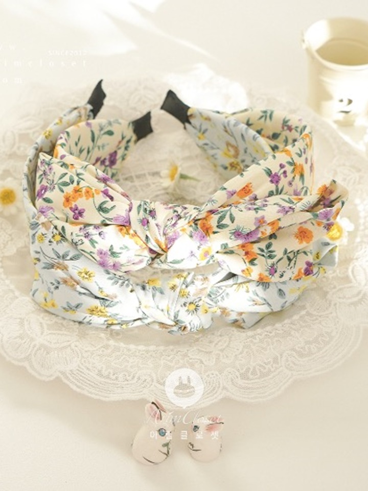 Lovely Flower Wide Ribbon Hair Band