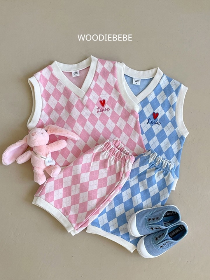 Argyle Vest Top Bottom Set