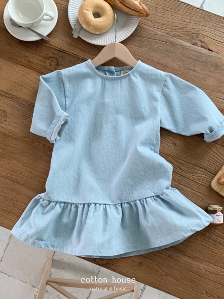 Denim Frill One-Piece