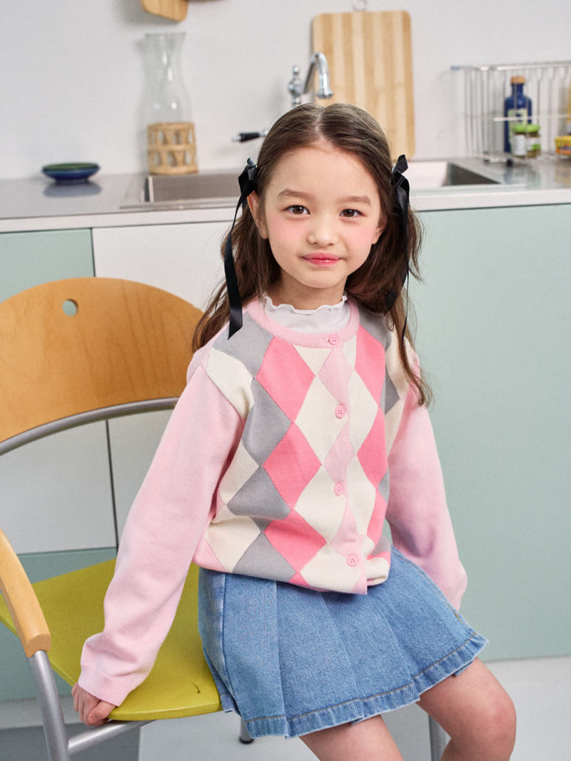 A-Market - Korean Children Fashion - #Kfashion4kids - Argyle Cardigan - 2