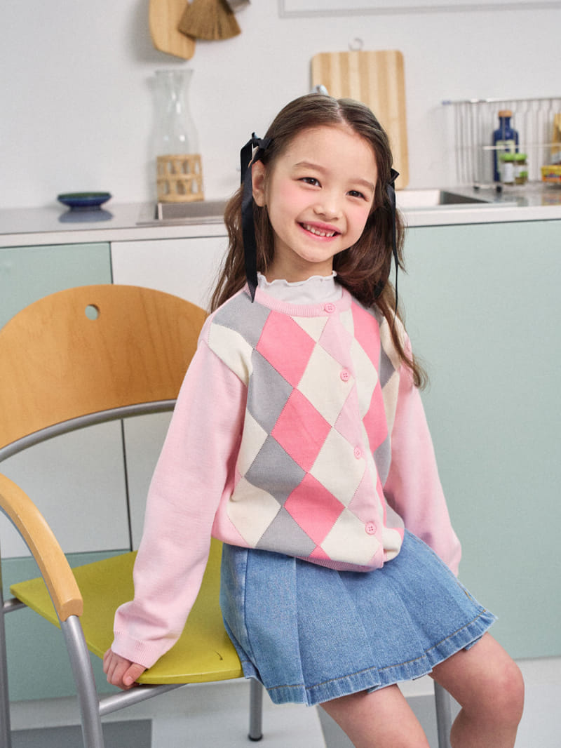 A-Market - Korean Children Fashion - #littlefashionista - Argyle Cardigan - 3