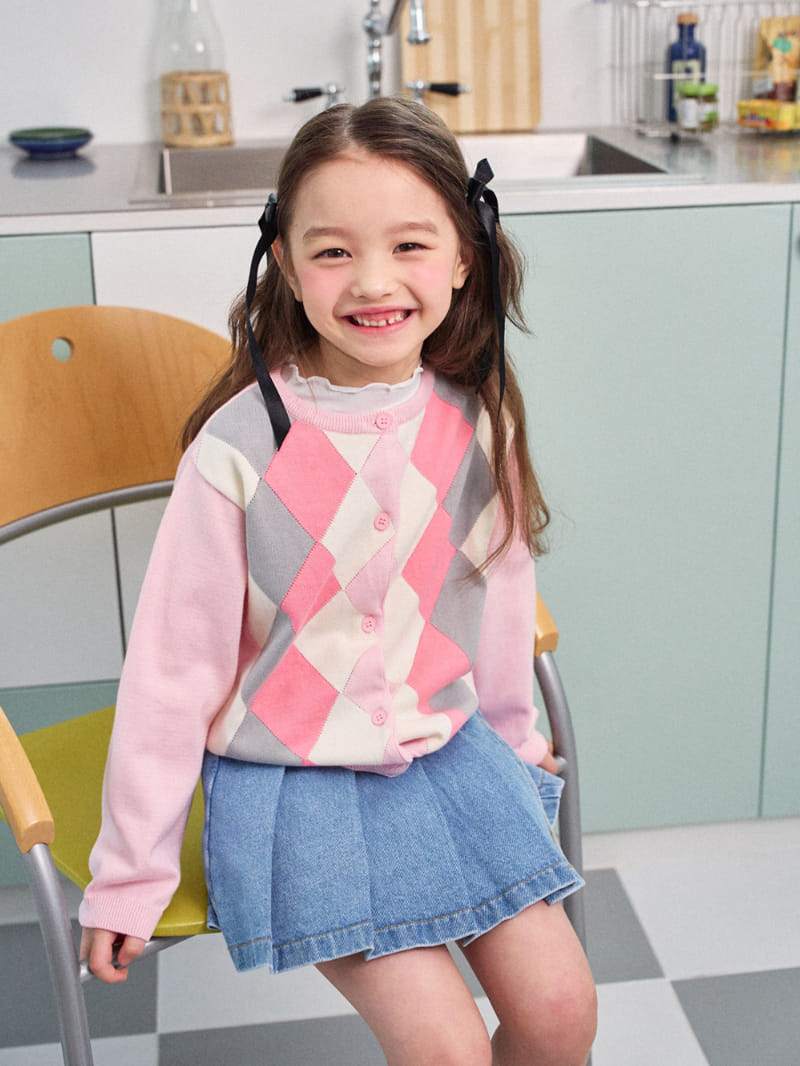 A-Market - Korean Children Fashion - #littlefashionista - Argyle Cardigan - 4