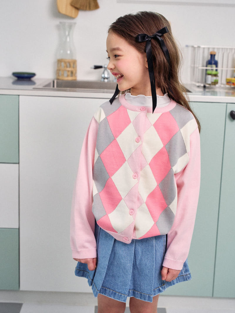 A-Market - Korean Children Fashion - #minifashionista - Argyle Cardigan - 5