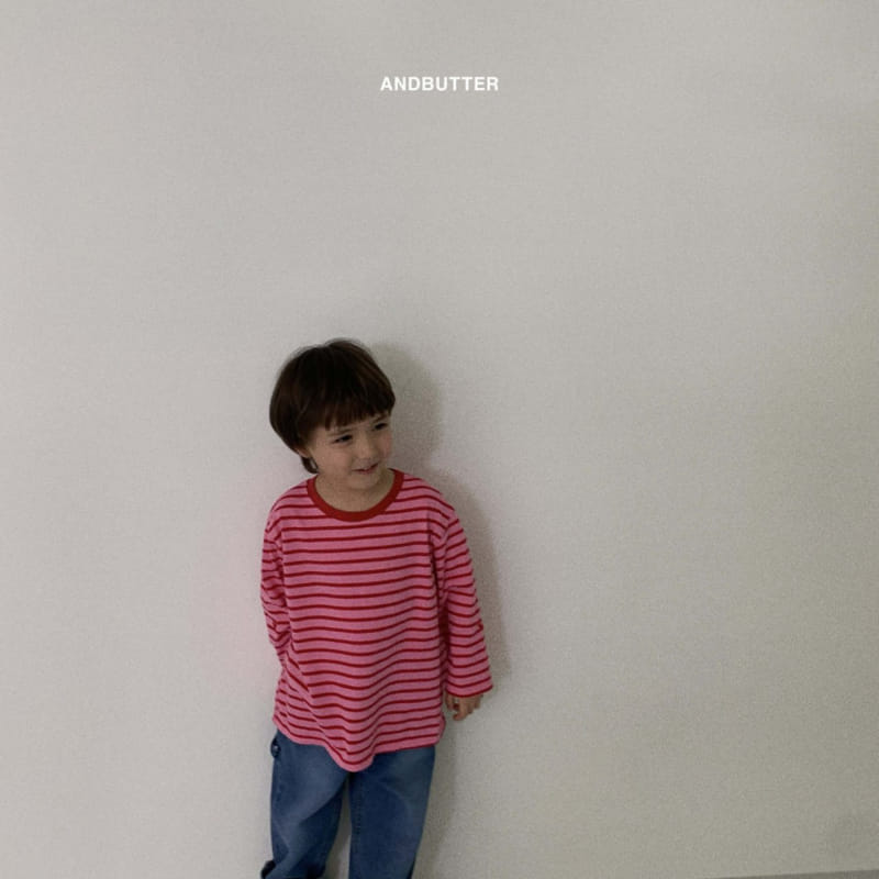 Andbutter - Korean Children Fashion - #kidzfashiontrend - Heart Embroidery Tee - 4