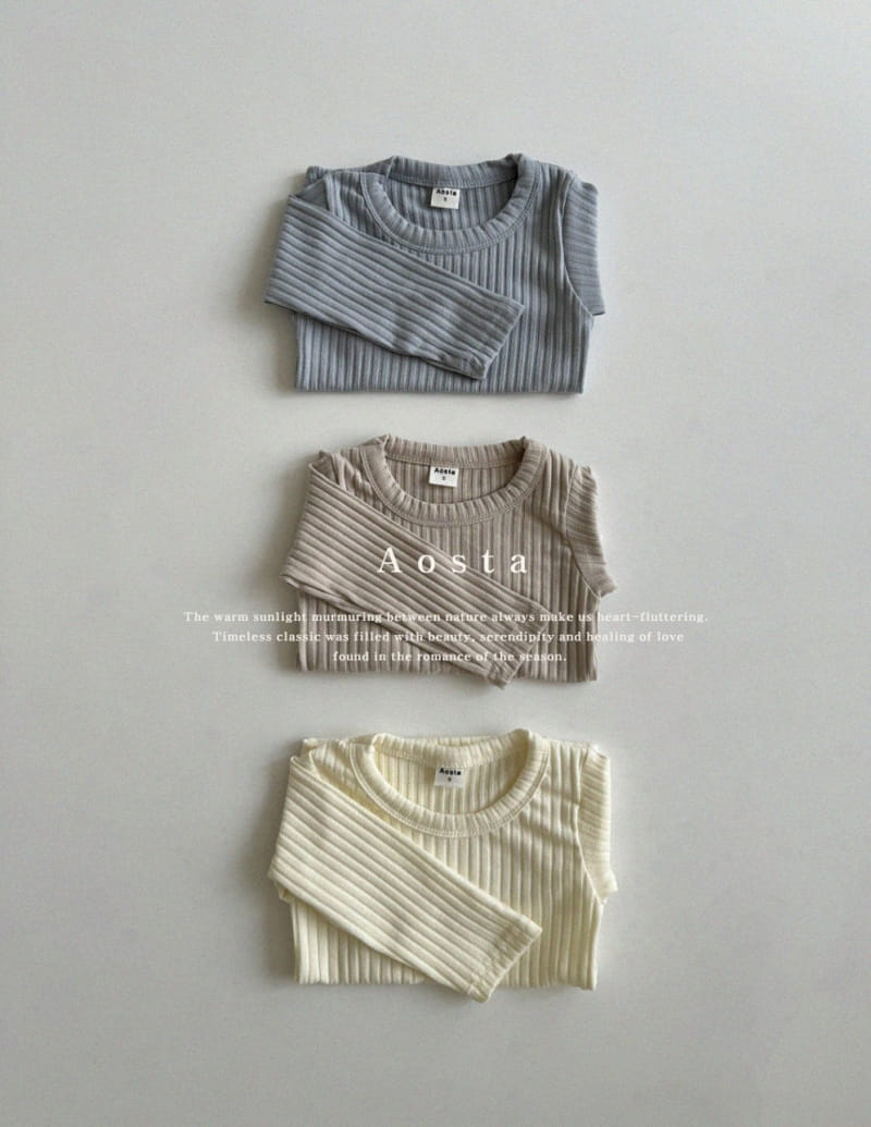 Aosta - Korean Baby Fashion - #babygirlfashion - Moist Rib Tee