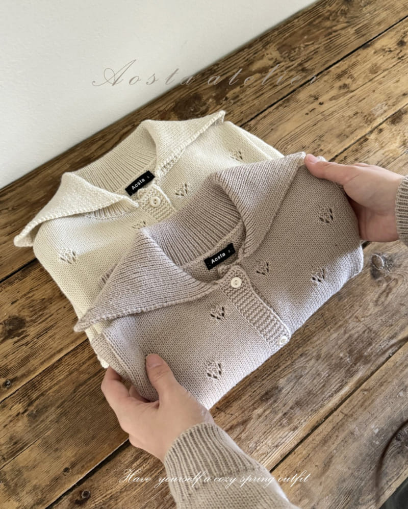 Aosta - Korean Baby Fashion - #babyoutfit - Eyelet Cardigan - 2