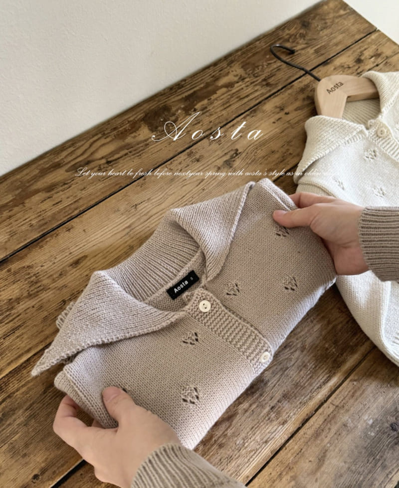 Aosta - Korean Baby Fashion - #onlinebabyshop - Eyelet Cardigan - 5