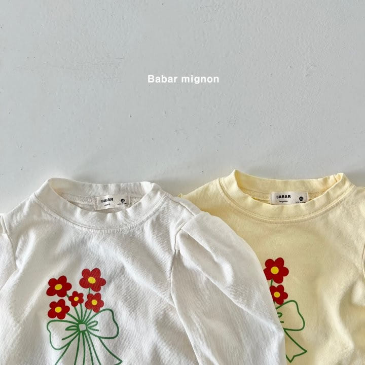 Babar Mignon - Korean Children Fashion - #kidzfashiontrend - Flower Garden Puff Tee - 4