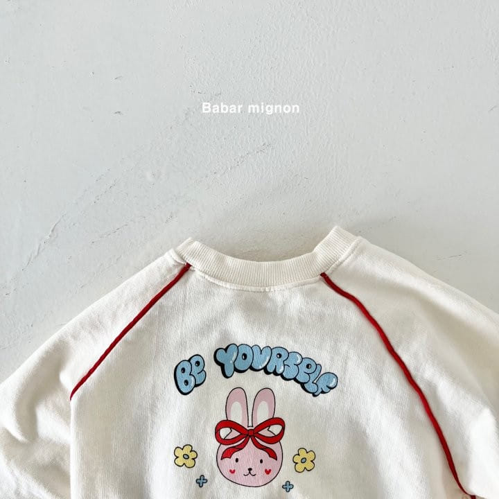 Babar Mignon - Korean Children Fashion - #fashionkids - Bbing Line Rabbit Top Bottom Set - 8