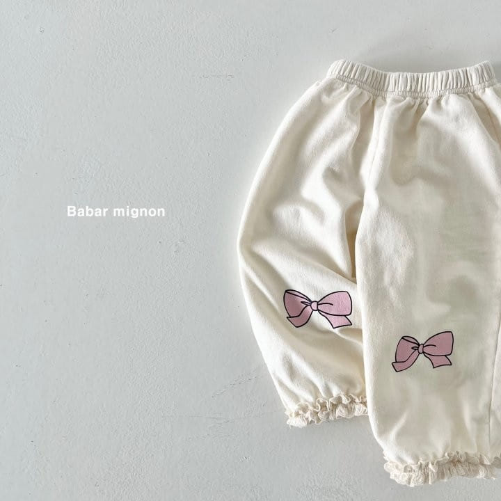 Babar Mignon - Korean Children Fashion - #fashionkids - Ribbon Jogger Pants - 7