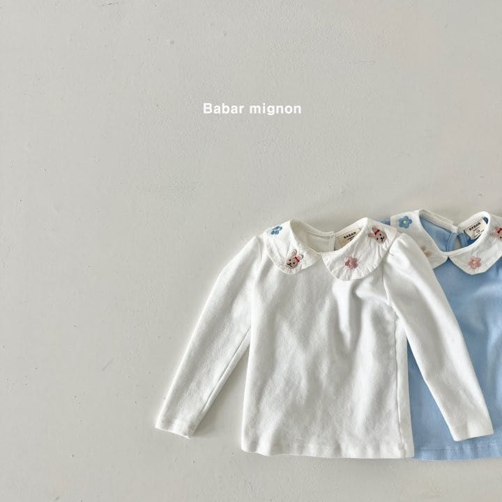 Babar Mignon - Korean Children Fashion - #kidzfashiontrend - Embroidery Collar Tee - 3
