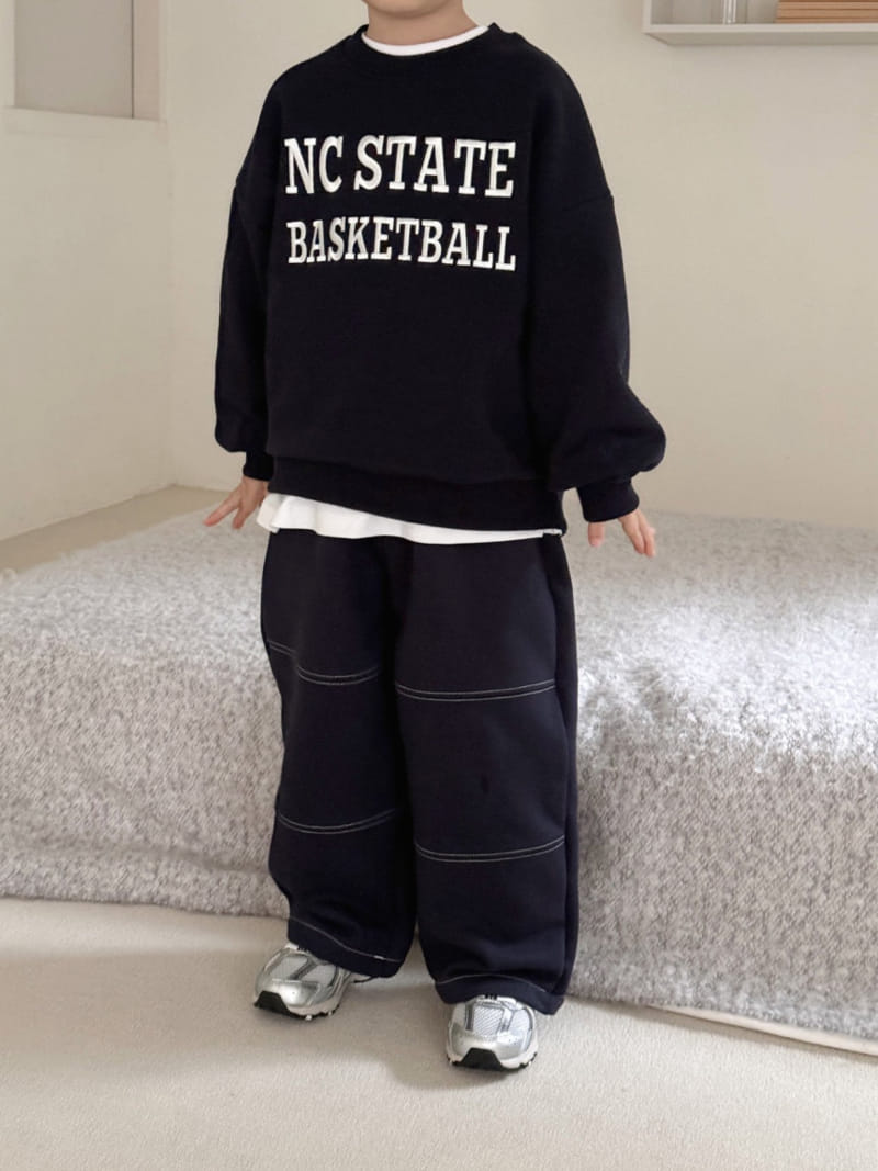 Bailey - Korean Children Fashion - #kidsshorts - Basketball Embroidery Sweatshirt - 10