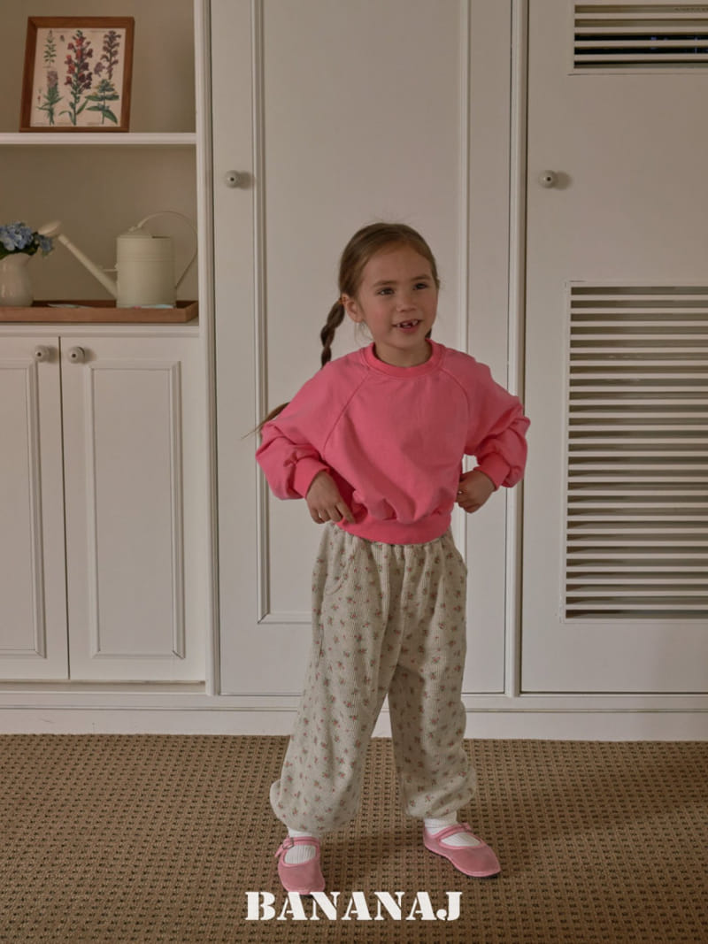 Banana J - Korean Children Fashion - #childofig - Waffle Floral Leaf Pants - 8