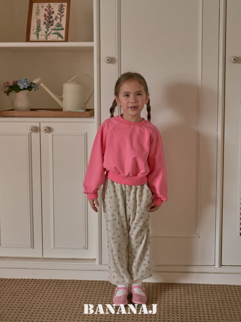 Banana J - Korean Children Fashion - #childrensboutique - Waffle Floral Leaf Pants - 9