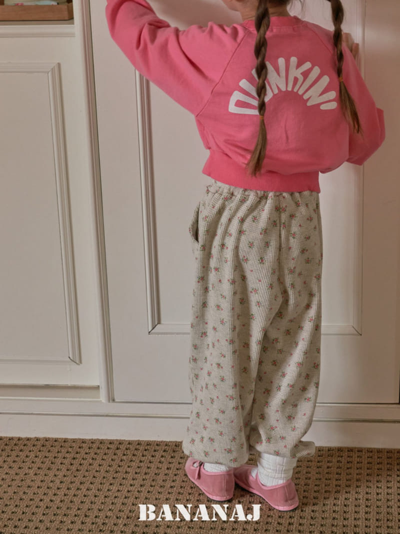 Banana J - Korean Children Fashion - #discoveringself - Waffle Floral Leaf Pants - 11