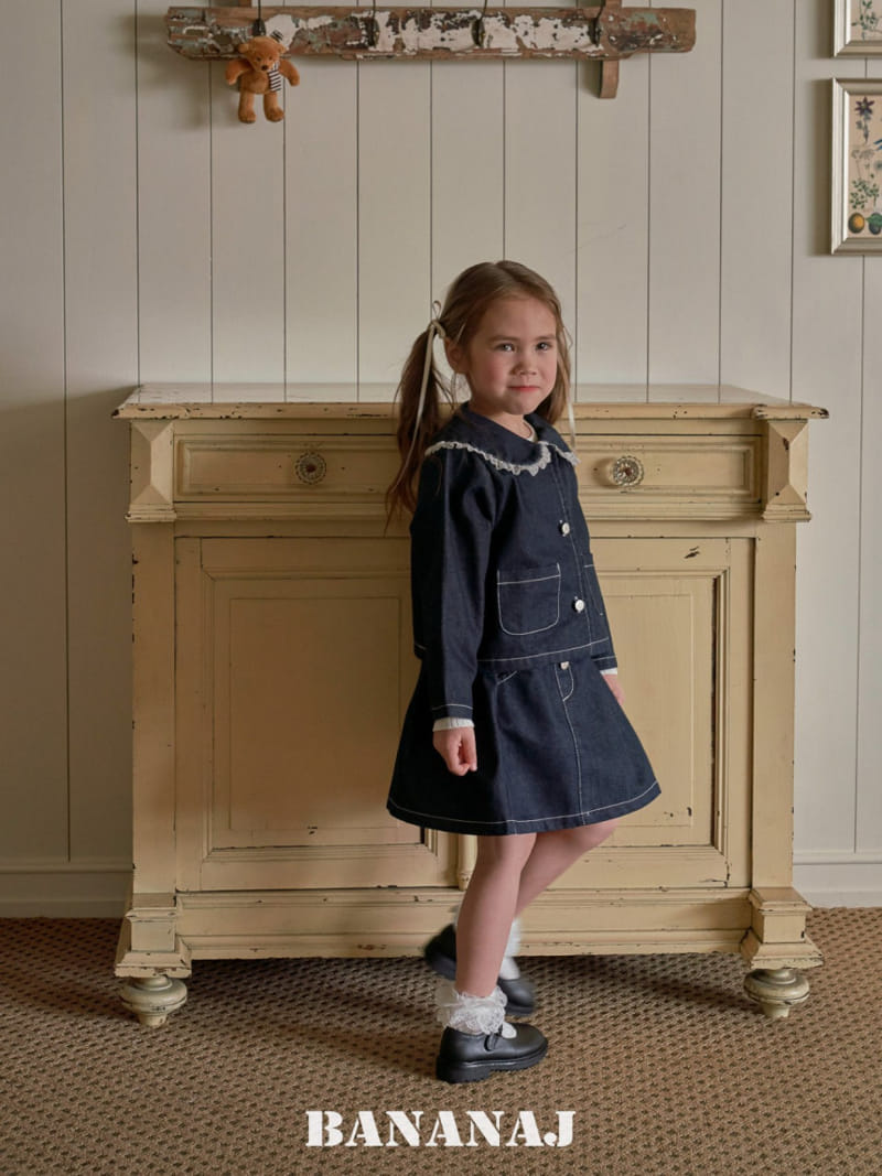 Banana J - Korean Children Fashion - #kidsshorts - Petite Denim Jacket - 5