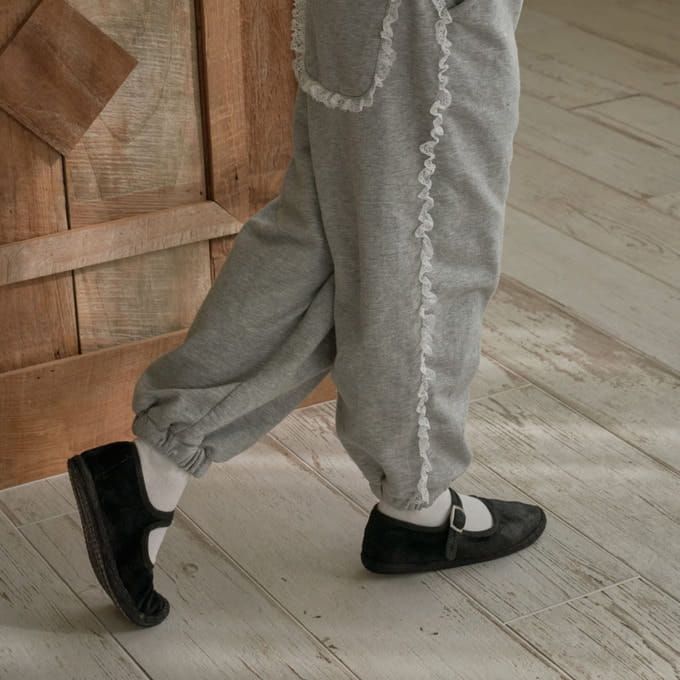 Banana J - Korean Children Fashion - #kidsstore - Lace Jogger Pants