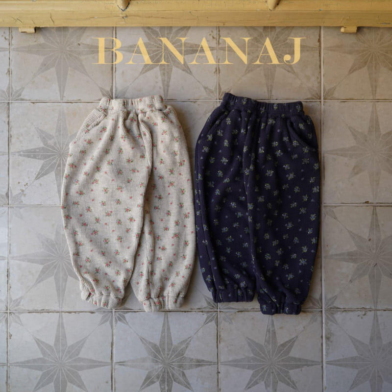 Banana J - Korean Children Fashion - #magicofchildhood - Waffle Floral Leaf Pants - 2