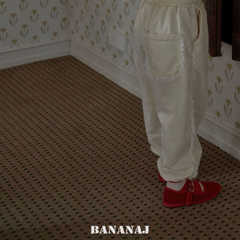 Banana J - Korean Children Fashion - #todddlerfashion - Lace Jogger Pants - 8