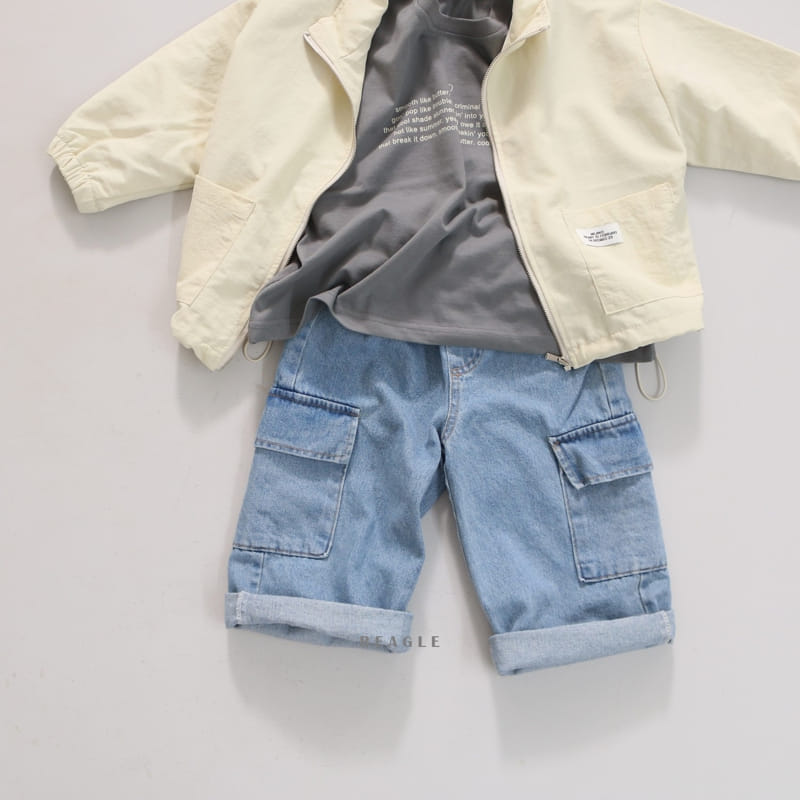 Beagle - Korean Children Fashion - #childofig - Banding Cargo Denim Pants - 8