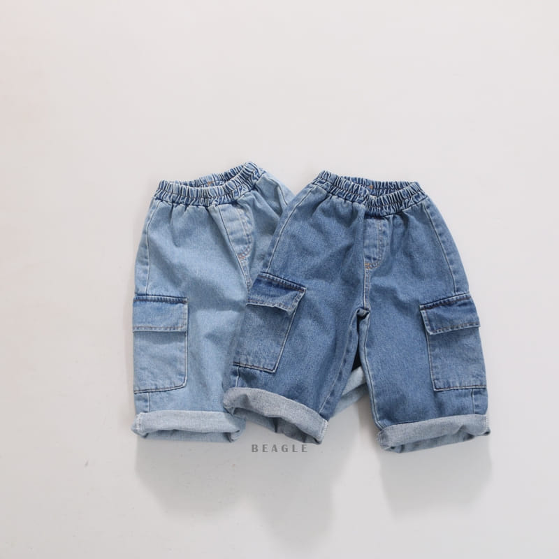 Beagle - Korean Children Fashion - #littlefashionista - Banding Cargo Denim Pants