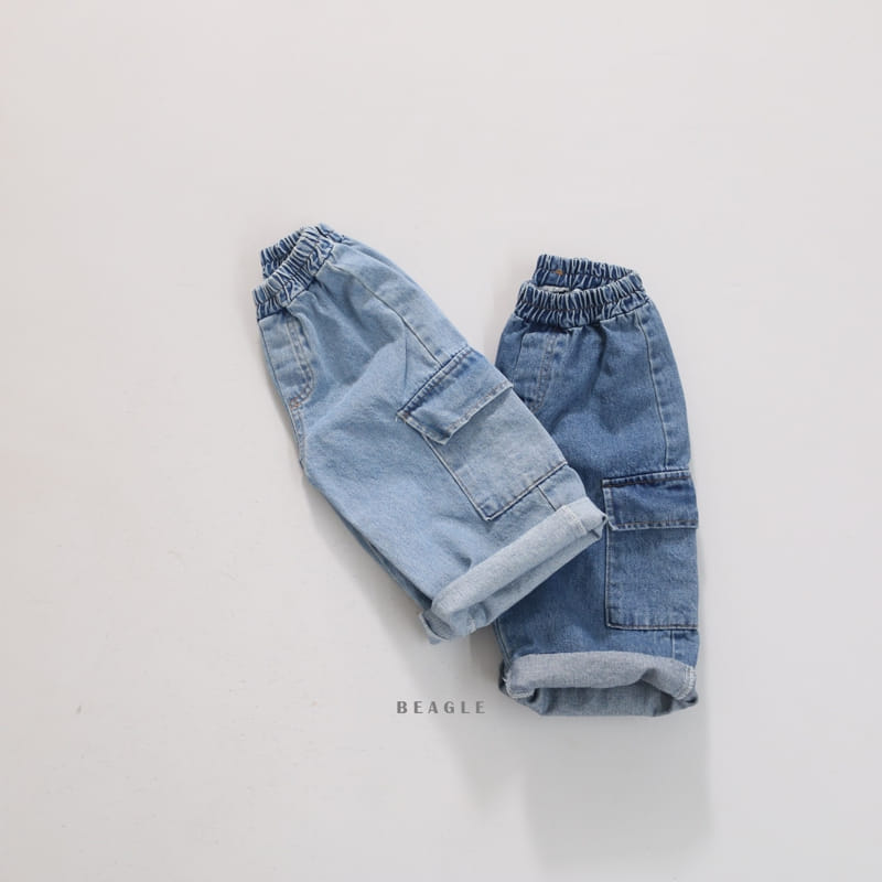 Beagle - Korean Children Fashion - #magicofchildhood - Banding Cargo Denim Pants - 2