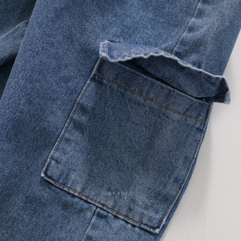 Beagle - Korean Children Fashion - #minifashionista - Banding Cargo Denim Pants - 4