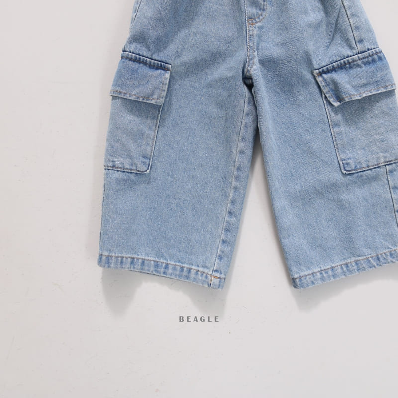 Beagle - Korean Children Fashion - #toddlerclothing - Banding Cargo Denim Pants - 6