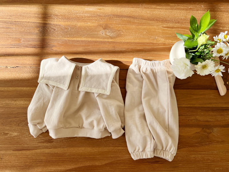 Bebe Nine - Korean Baby Fashion - #babyboutique - Bebe B Classic Collar Top Bottom Set - 11