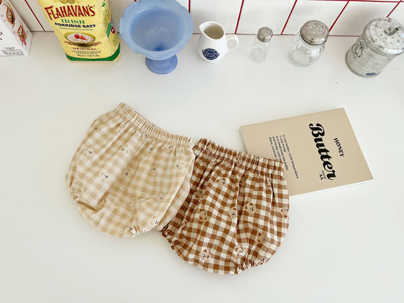 Bebe Nine - Korean Baby Fashion - #babyfashion - Bebe B Bear Check Bloomers