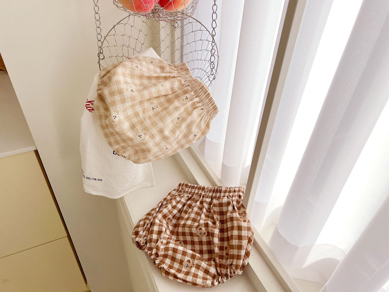 Bebe Nine - Korean Baby Fashion - #babyfever - Bebe B Bear Check Bloomers - 2
