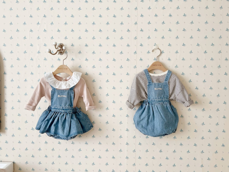 Bebe Nine - Korean Baby Fashion - #babygirlfashion - Bebe B Butter Dungarees Skirt - 7